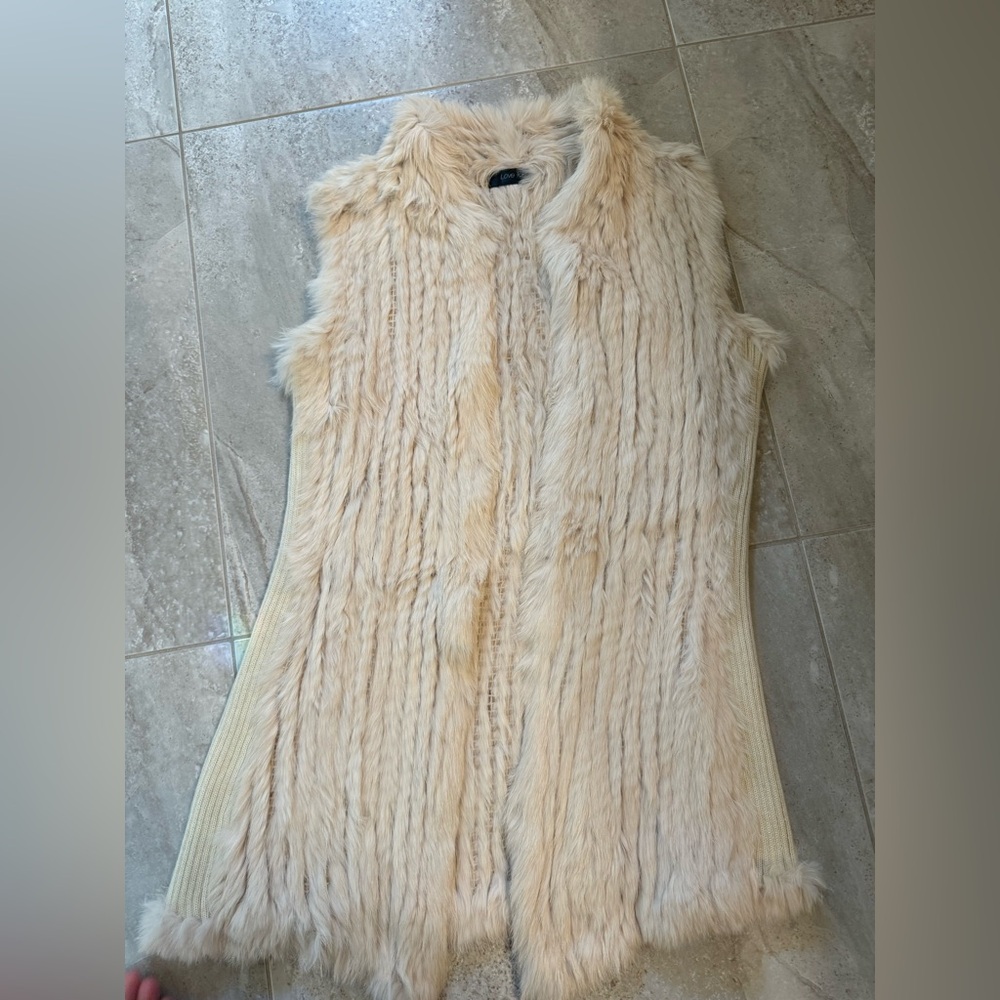 Real fur Vest cream from Nordstrom